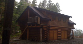Two-storey log cabin